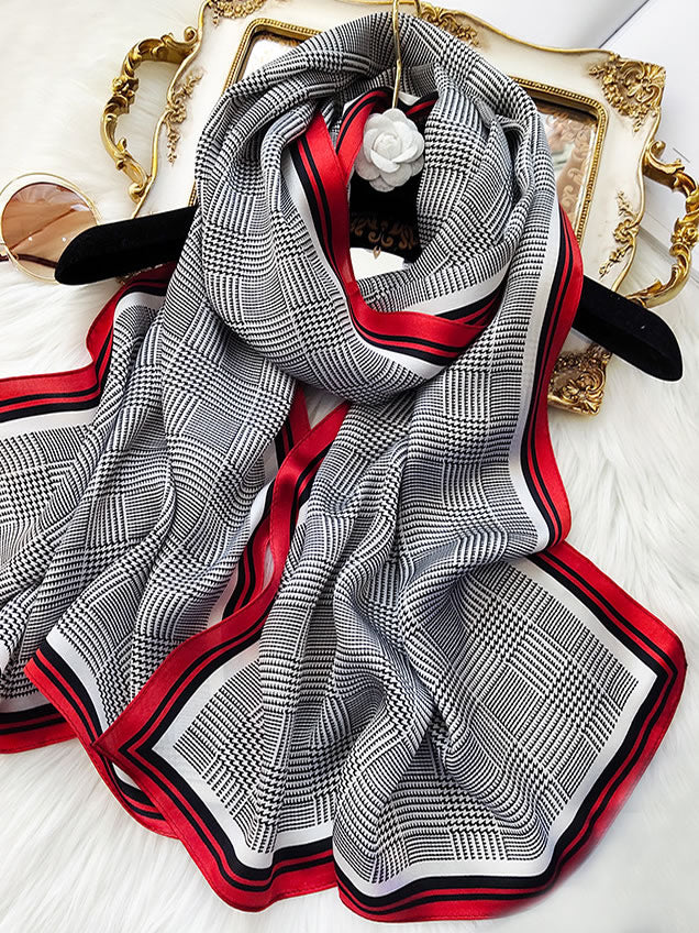 100% Mulberry Silk Printed Long Rectangle Shawl Scarf 170x53cm - Image 8