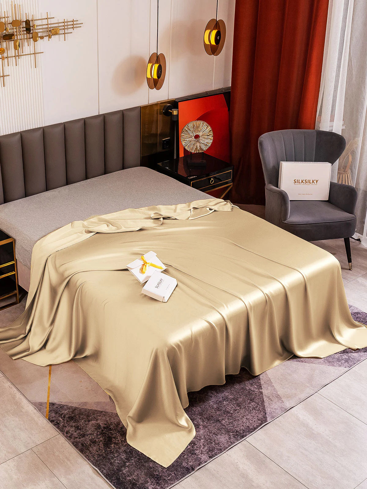 19Momme Mulberry Silk Seamless Flat Sheet - Image 47