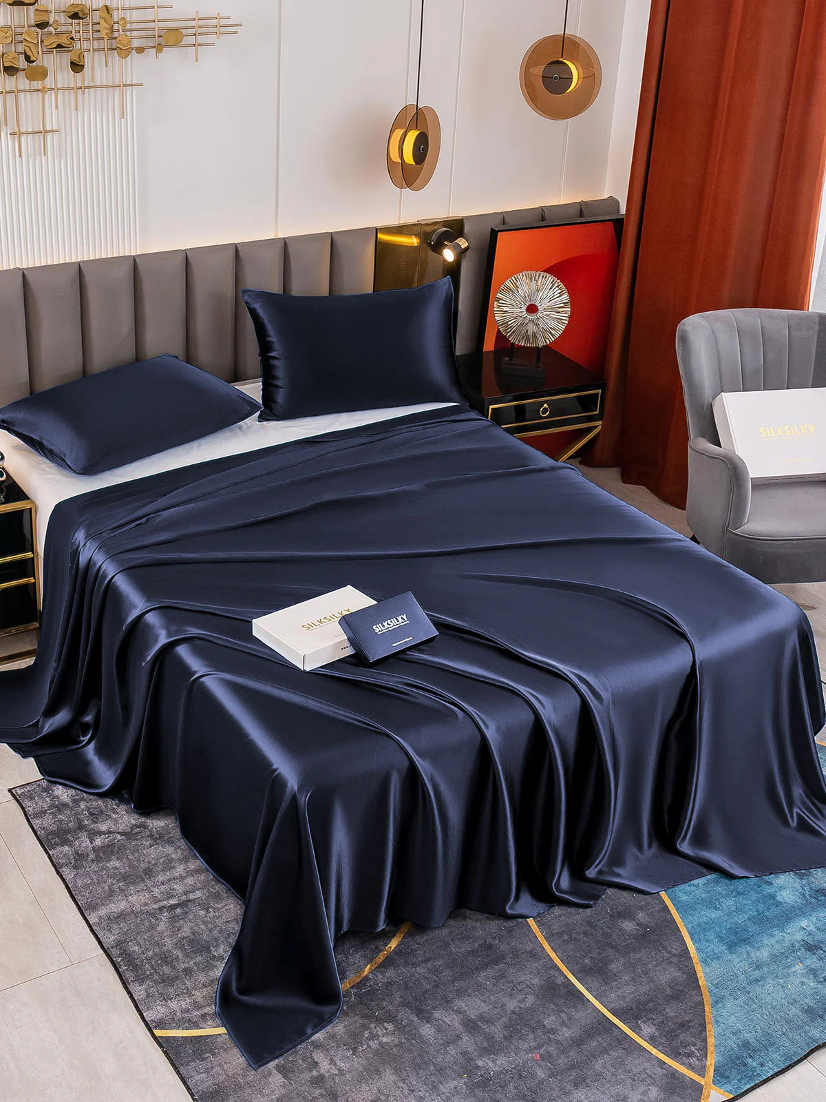 19Momme 3Pcs Silk Set Flat Sheet+2x Pillowcases - Image 11