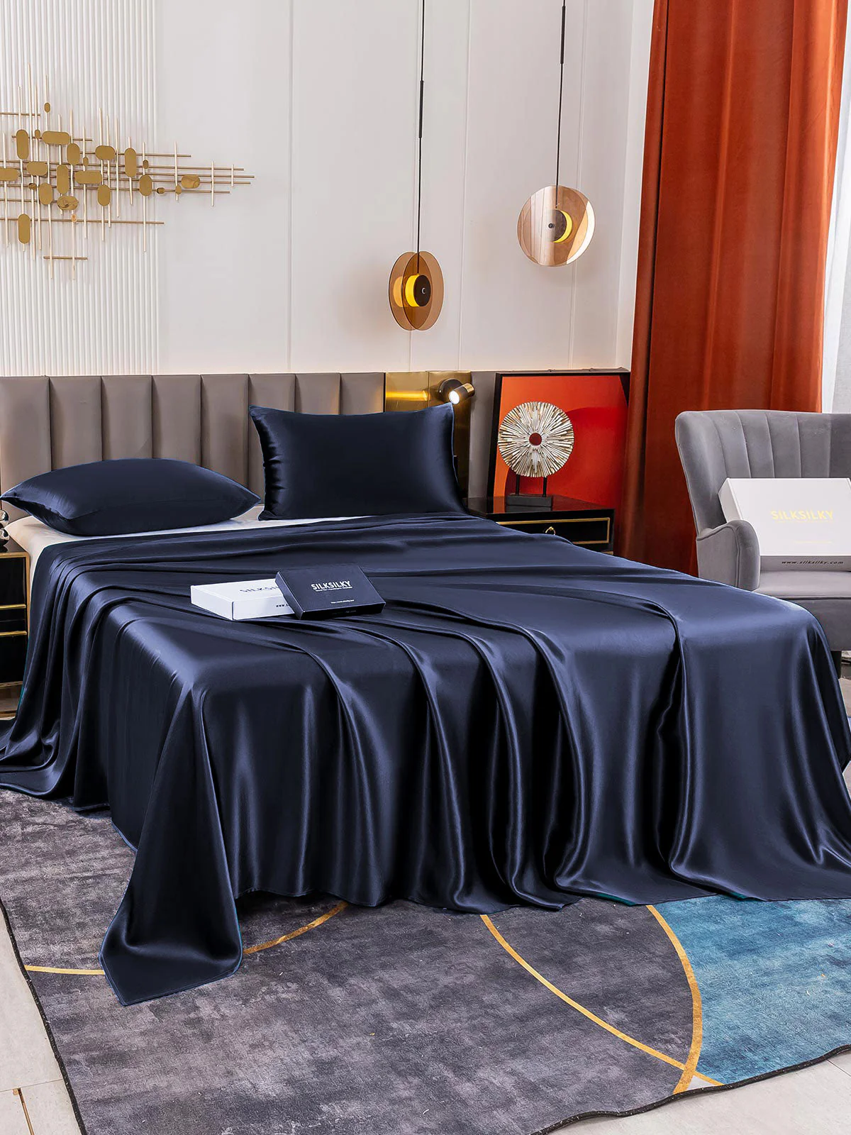 19Momme 3Pcs Silk Set Flat Sheet+2x Pillowcases - Image 13