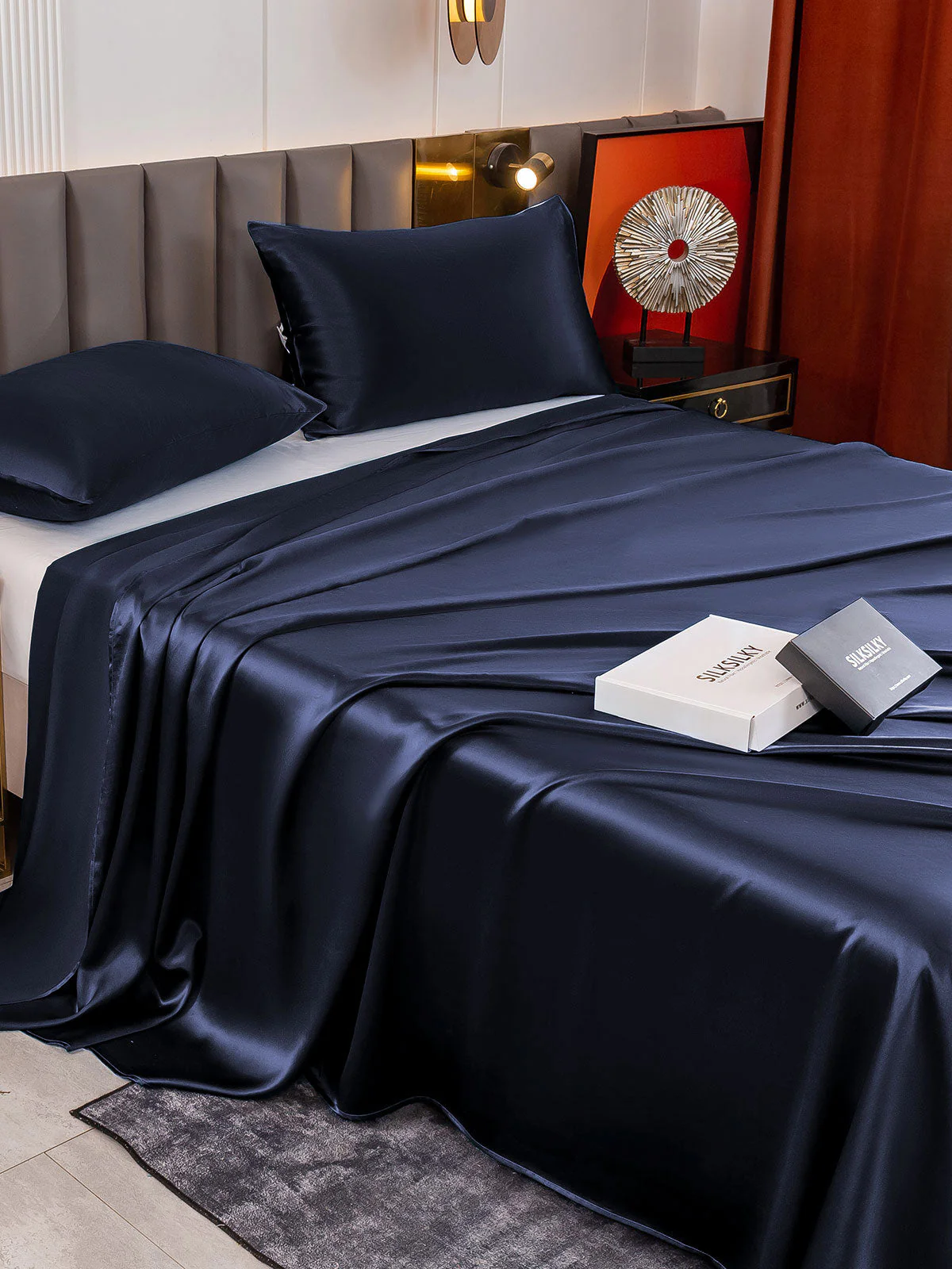 19Momme 3Pcs Silk Set Flat Sheet+2x Pillowcases - Image 14