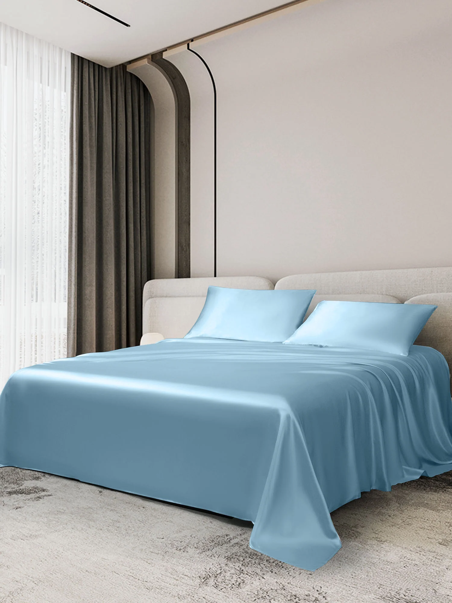 19Momme 3Pcs Silk Set Flat Sheet+2x Pillowcases - Image 17