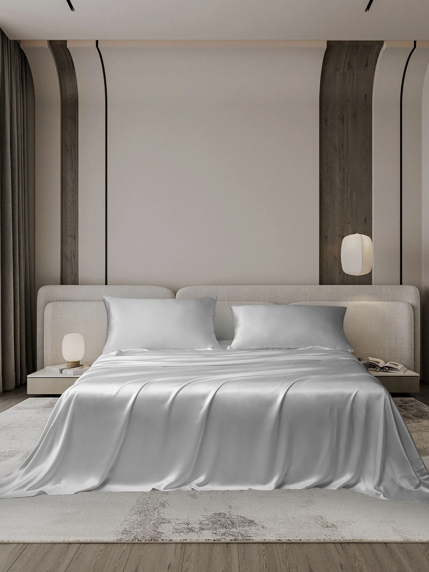 19Momme 3Pcs Silk Set Flat Sheet+2x Pillowcases - Image 26