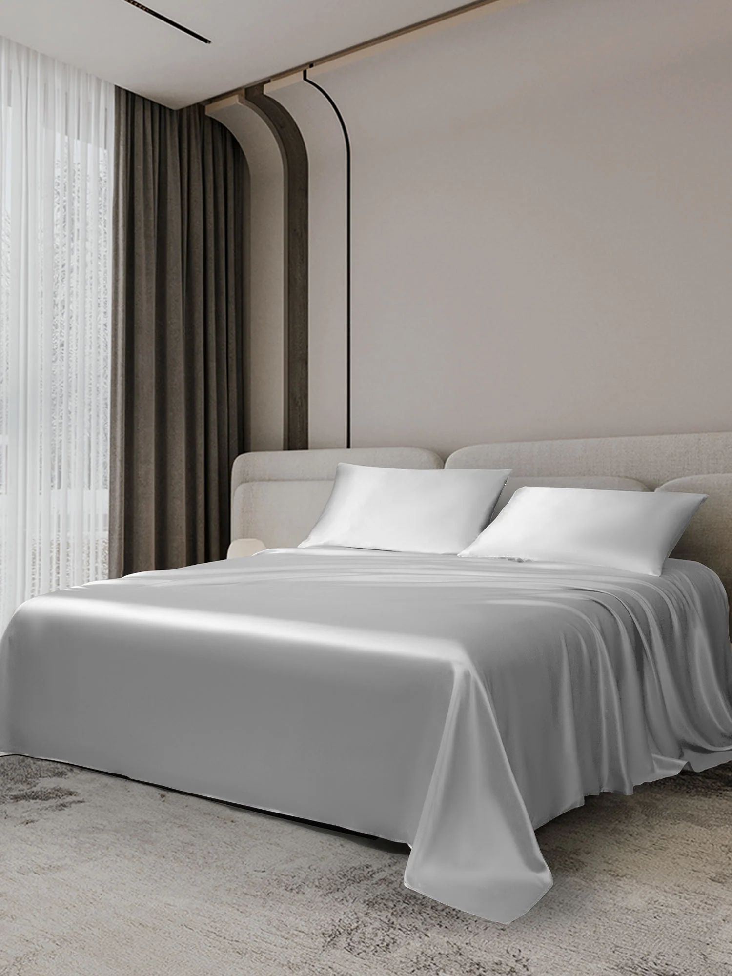 19Momme 3Pcs Silk Set Flat Sheet+2x Pillowcases - Image 27