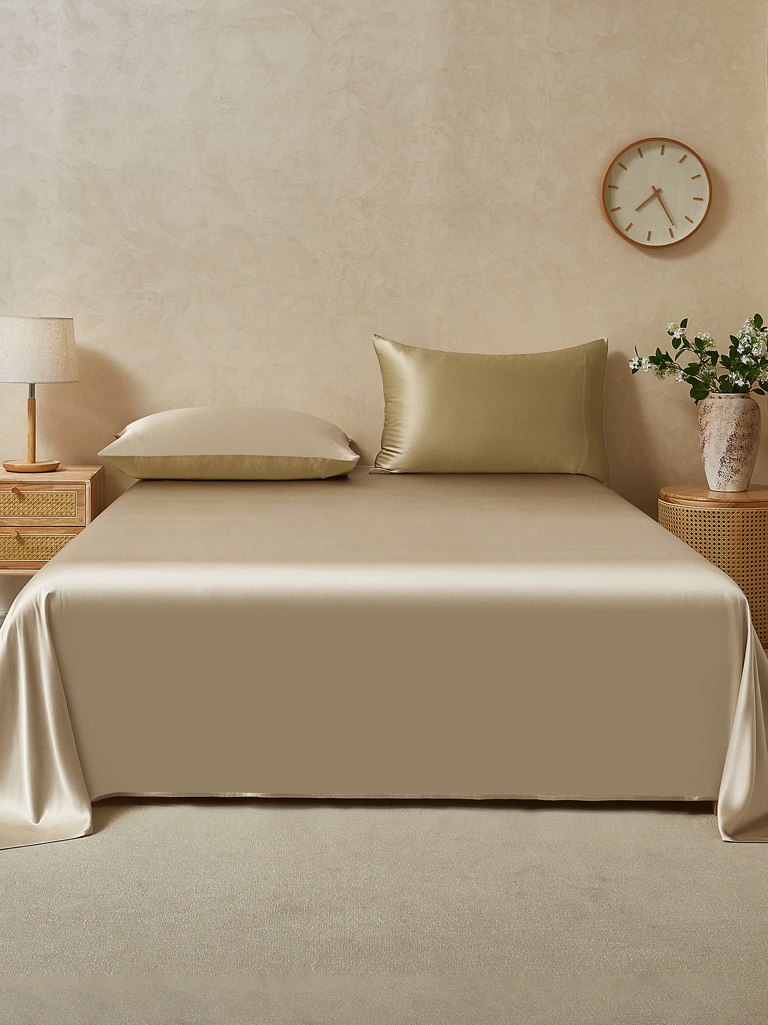 19Momme 3Pcs Silk Set Flat Sheet+2x Pillowcases - Image 39