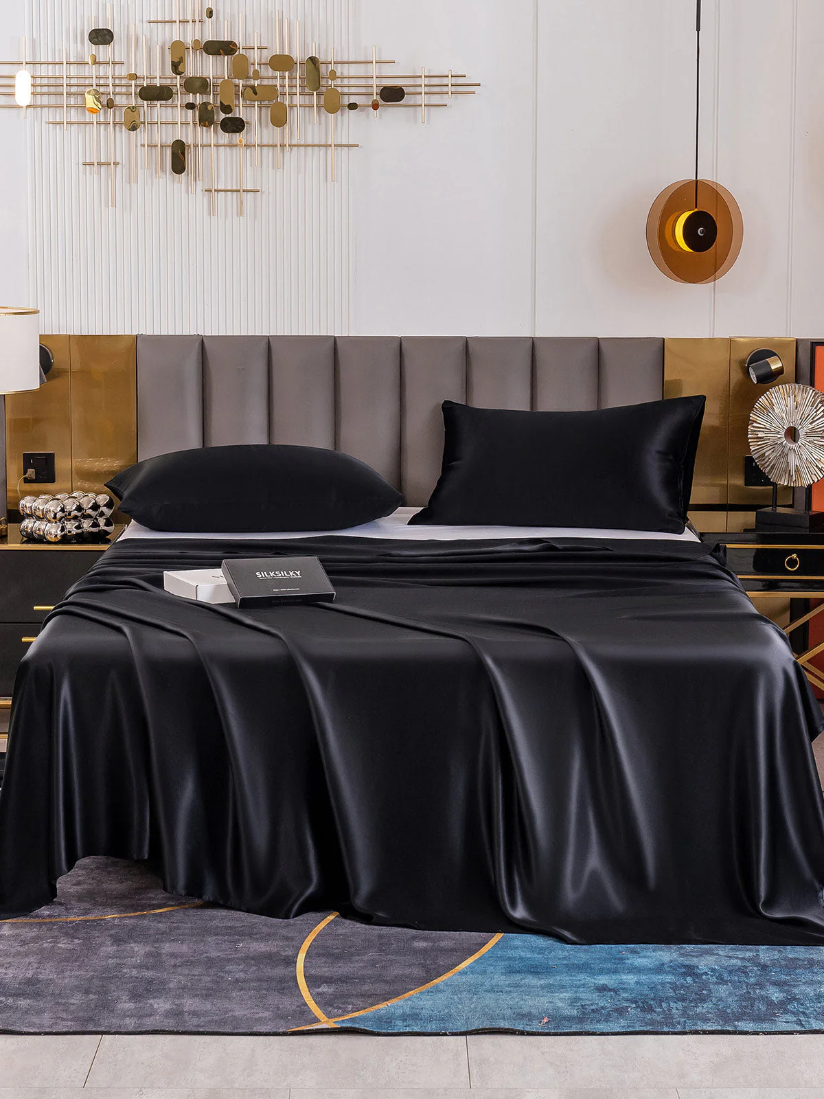19Momme 3Pcs Silk Set Flat Sheet+2x Pillowcases - Image 44