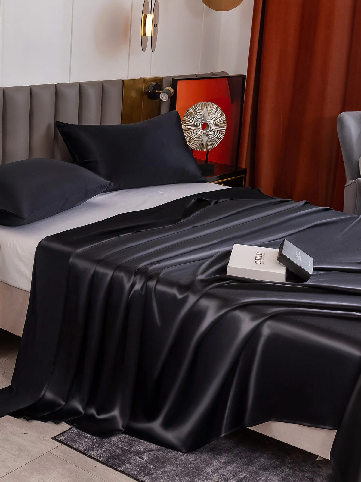 19Momme 3Pcs Silk Set Flat Sheet+2x Pillowcases - Image 46