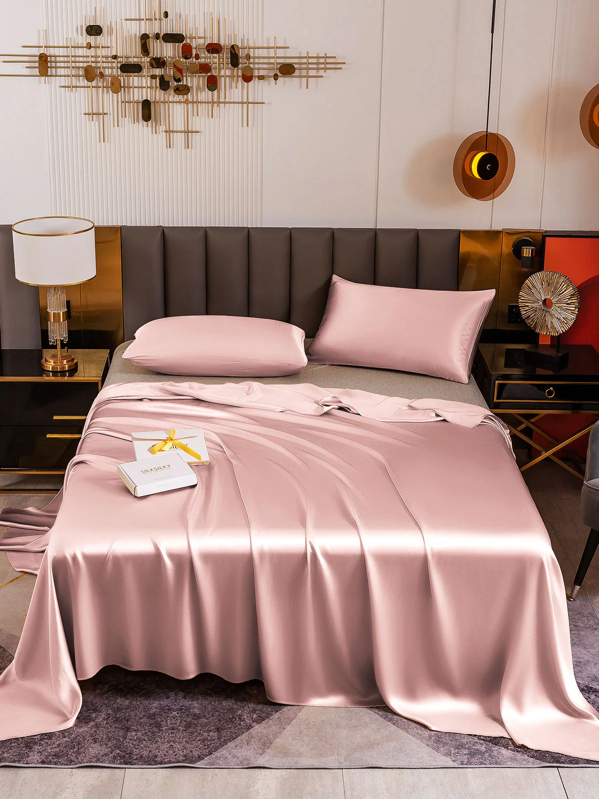 19Momme 3Pcs Silk Set Flat Sheet+2x Pillowcases - Image 49
