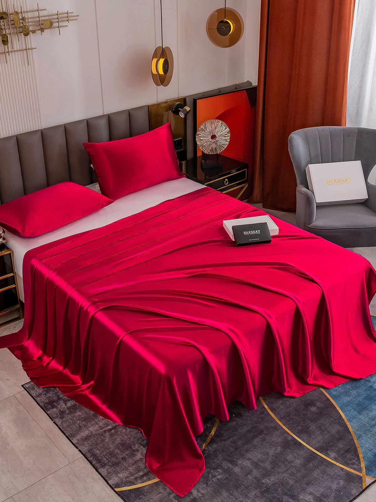19Momme 3Pcs Silk Set Flat Sheet+2x Pillowcases - Image 6