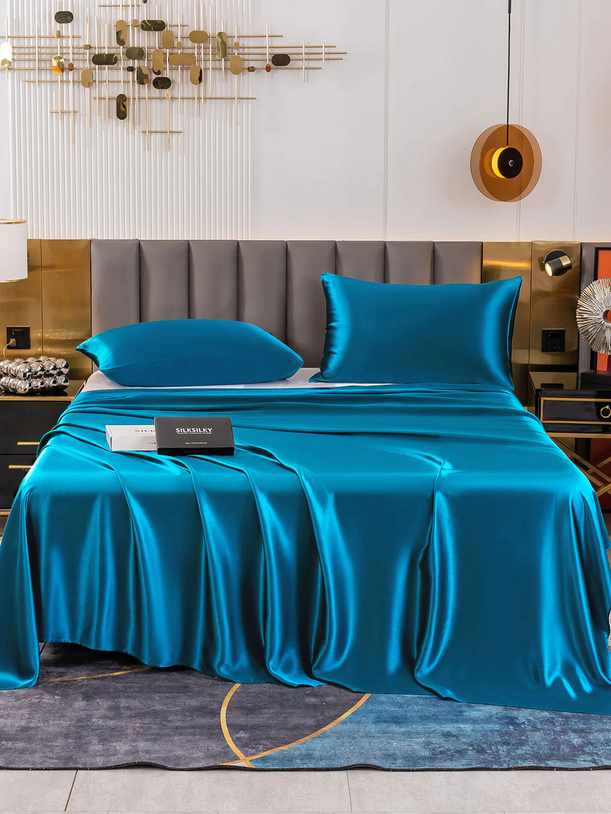 19Momme 3Pcs Silk Set Flat Sheet+2x Pillowcases - Image 65