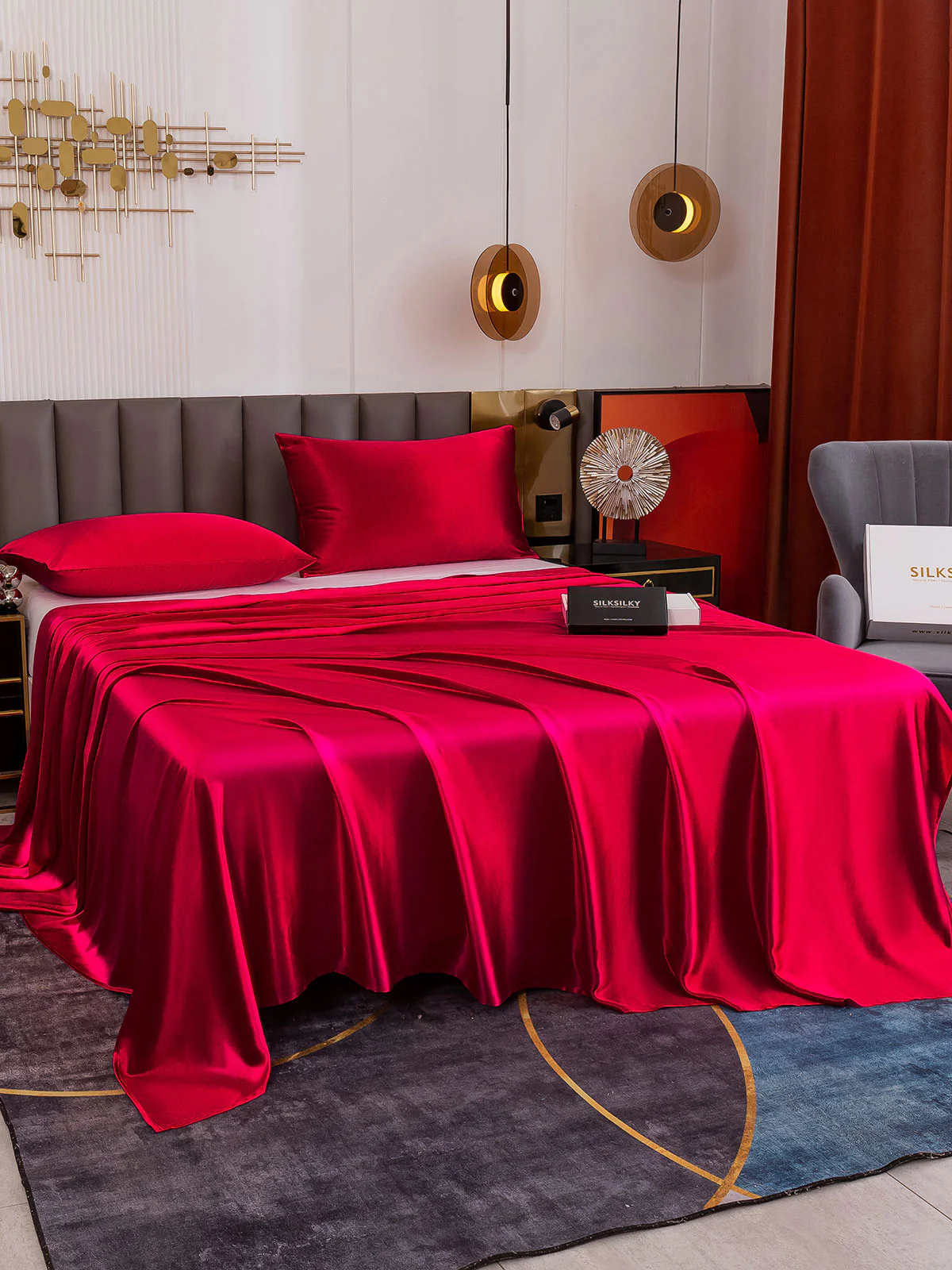 19Momme 3Pcs Silk Set Flat Sheet+2x Pillowcases - Image 7