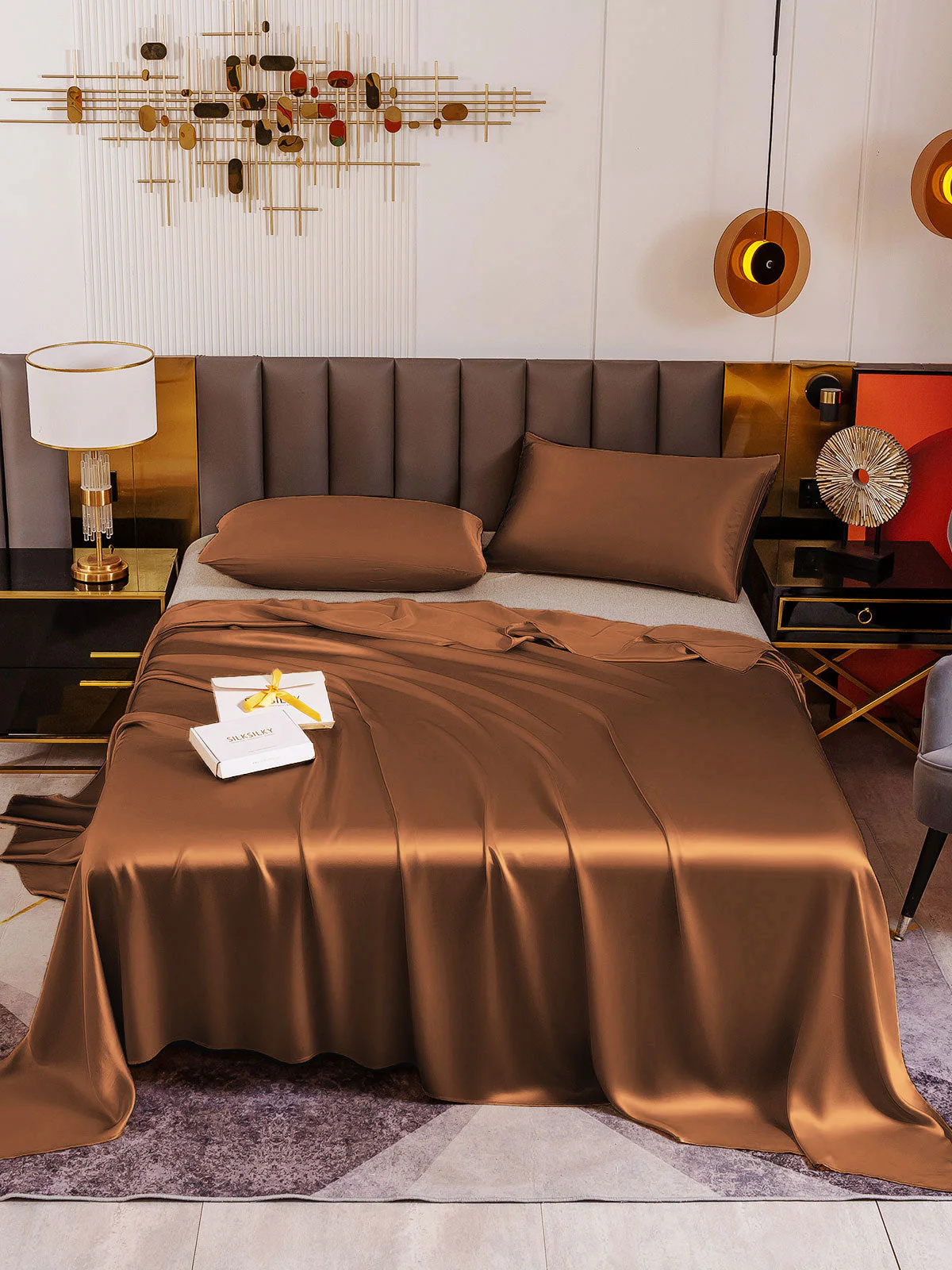 19Momme 3Pcs Silk Set Flat Sheet+2x Pillowcases - Image 70
