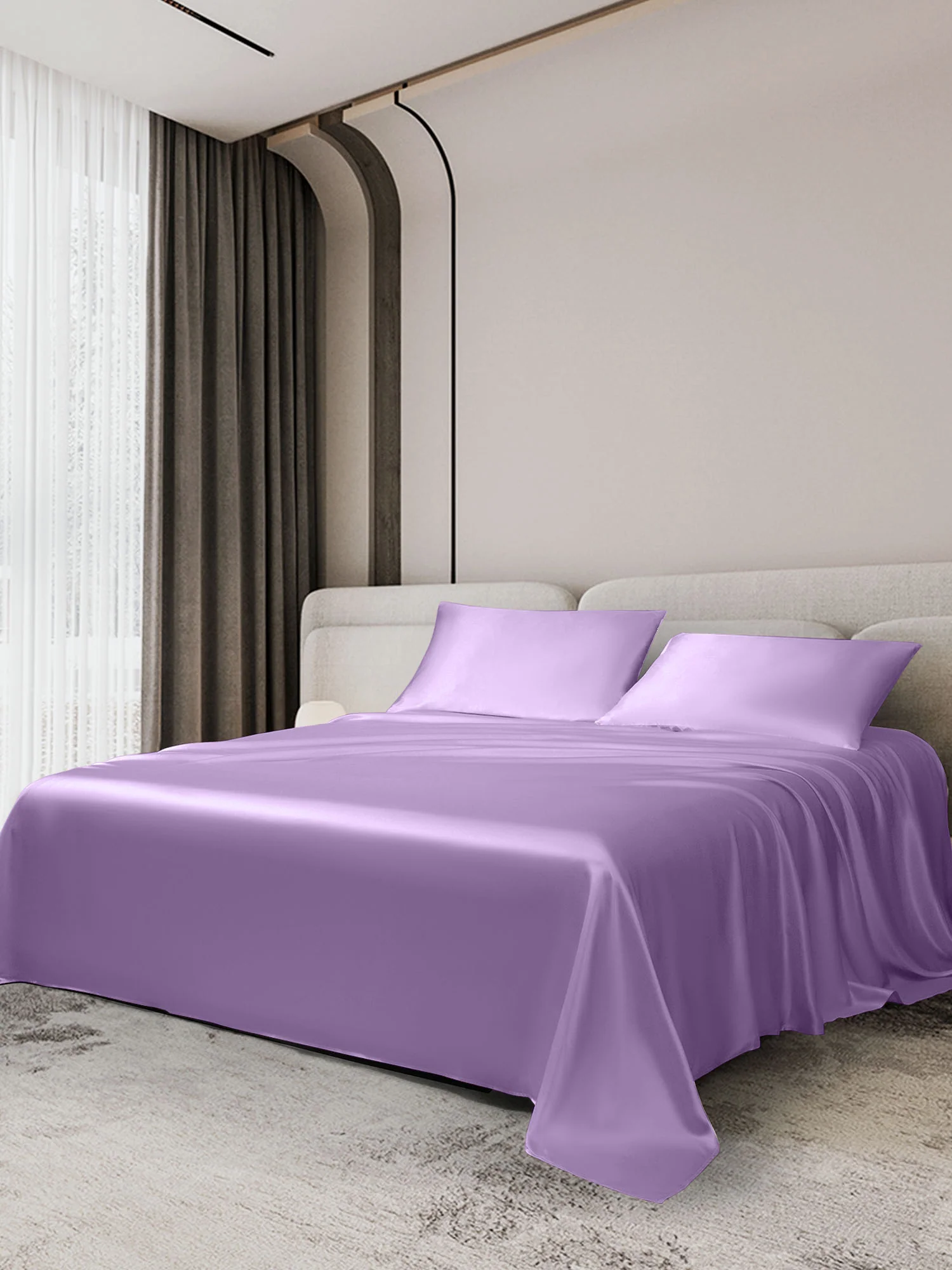 19Momme 3Pcs Silk Set Flat Sheet+2x Pillowcases - Image 79