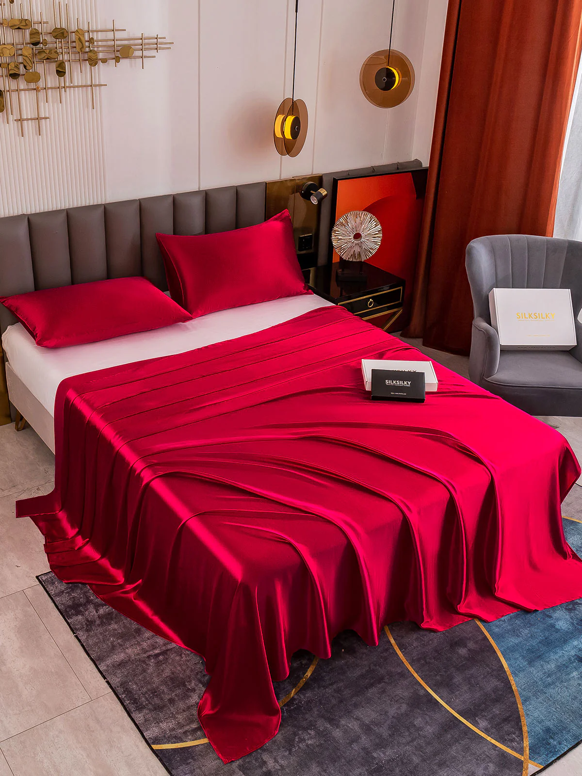19Momme 3Pcs Silk Set Flat Sheet+2x Pillowcases - Image 8
