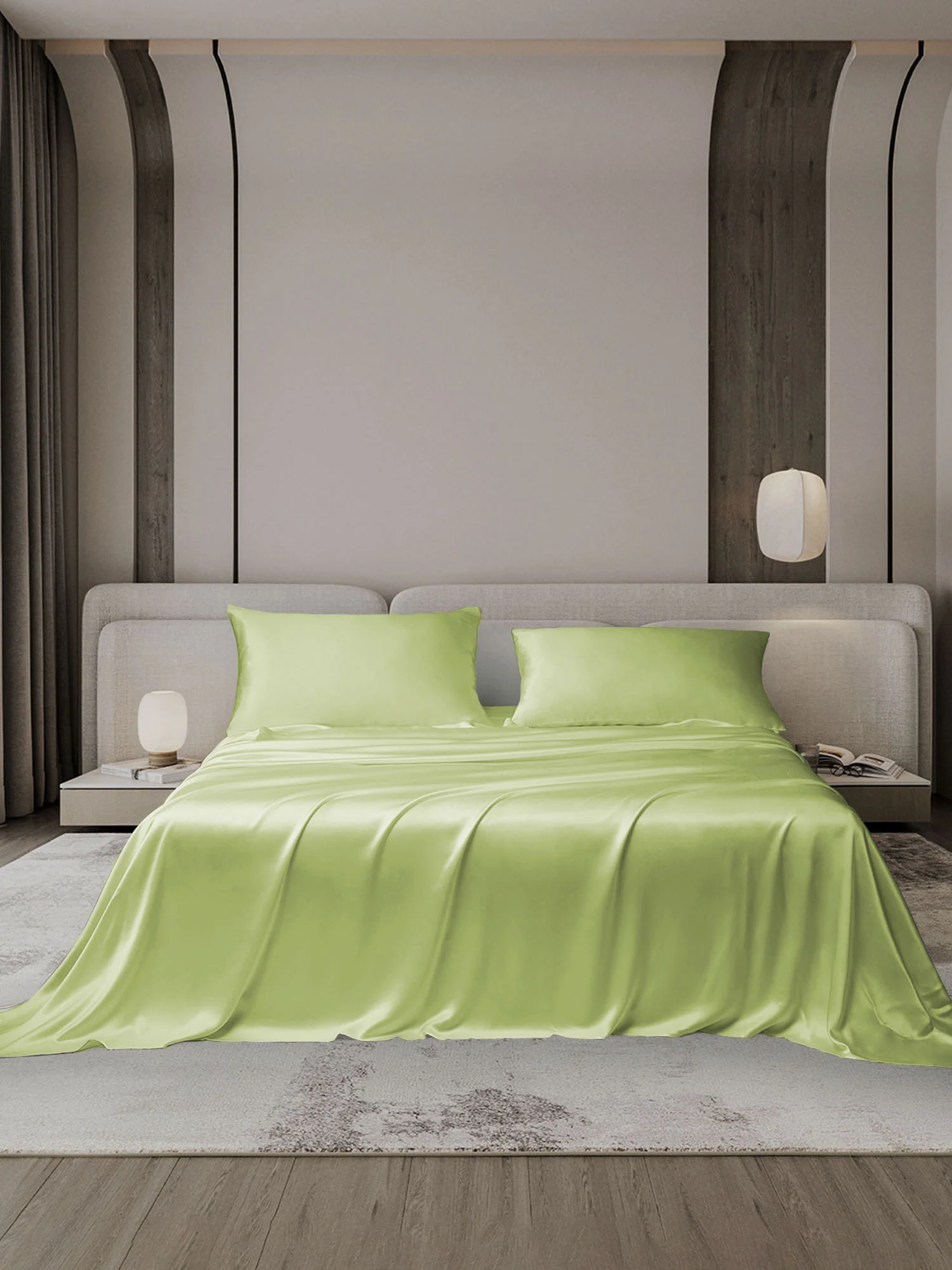 19Momme 3Pcs Silk Set Flat Sheet+2x Pillowcases - Image 83
