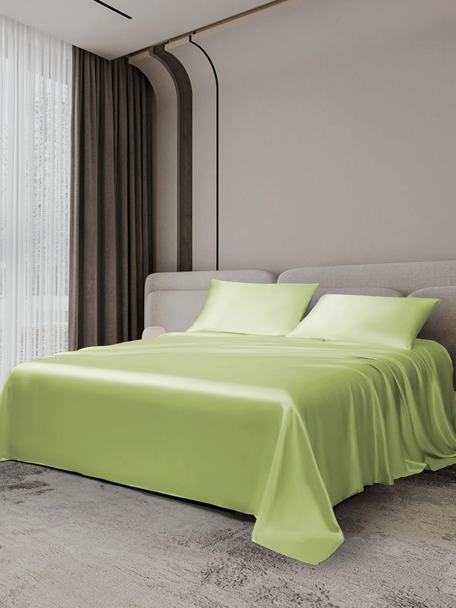 19Momme 3Pcs Silk Set Flat Sheet+2x Pillowcases - Image 84