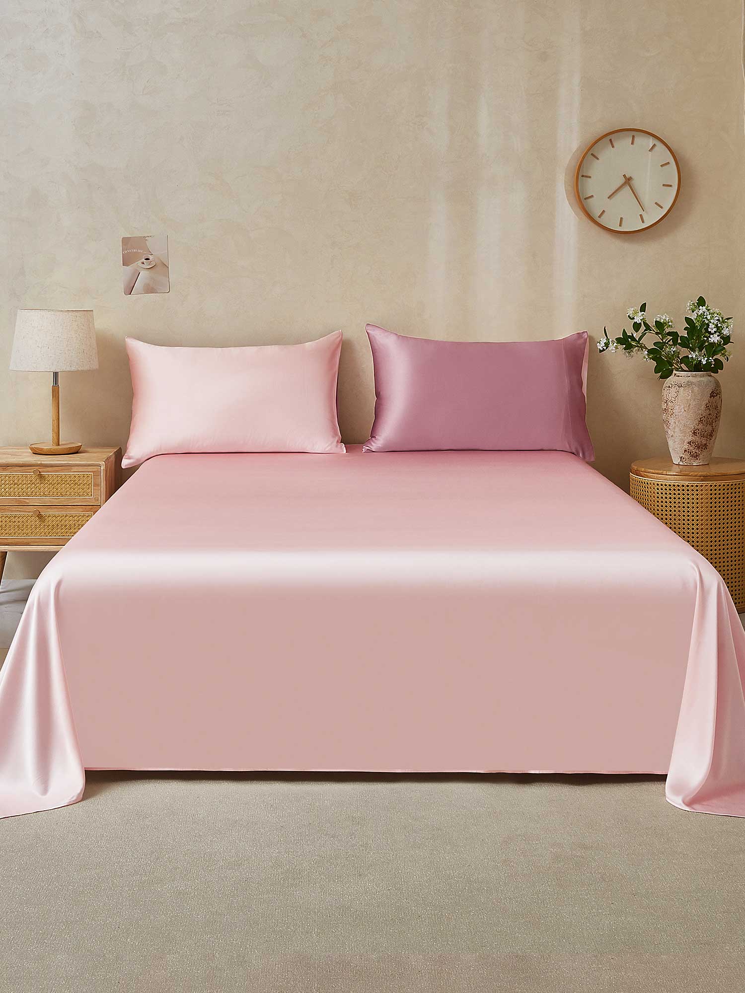 19Momme 3Pcs Silk Set Flat Sheet+2x Pillowcases - Image 96
