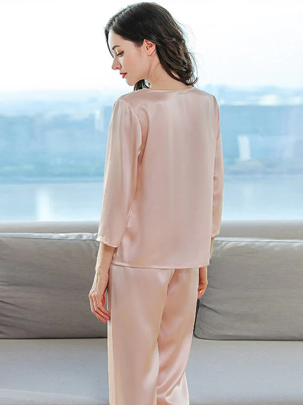 Laced Pure Silk Pajamas Set - Image 5