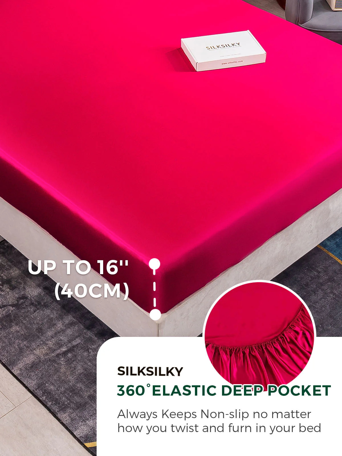 19Momme Mulberry Silk Seamless Fitted Sheet - Image 44