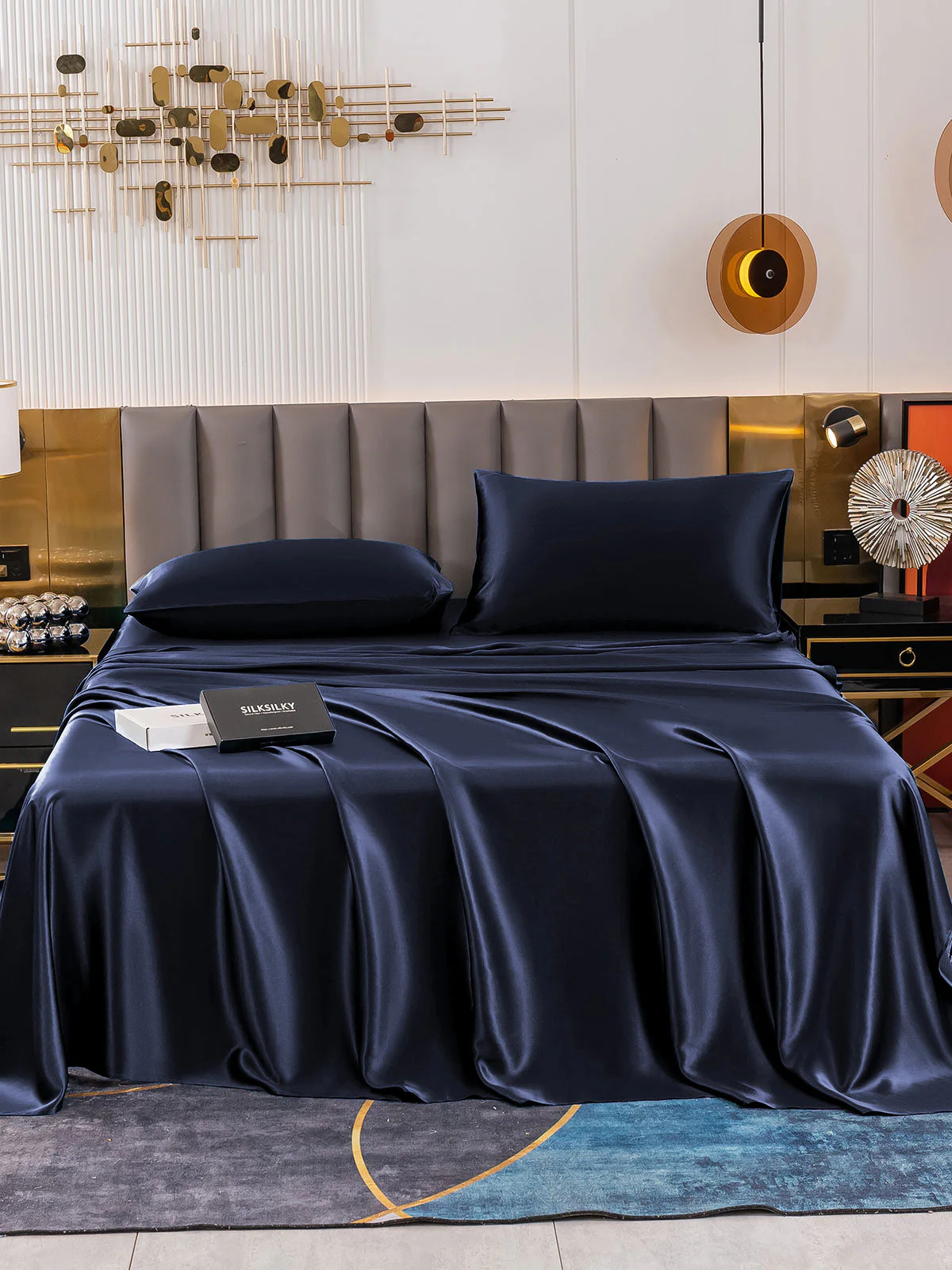 19Momme 4Pcs Silk Set Fitted&Flat Sheets+2x Pillowcases - Image 10