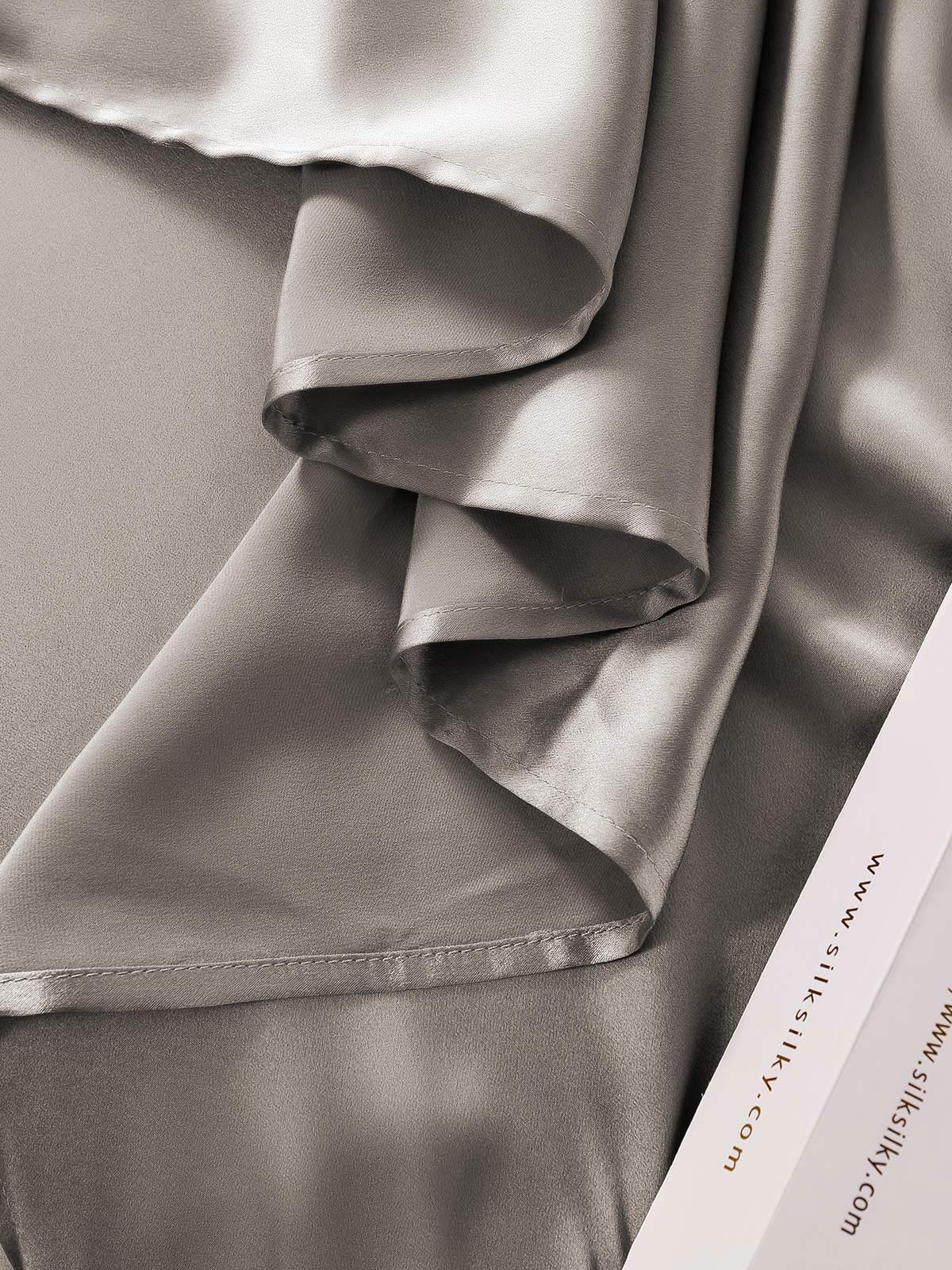19Momme 4Pcs Silk Set Fitted&Flat Sheets+2x Pillowcases - Image 52