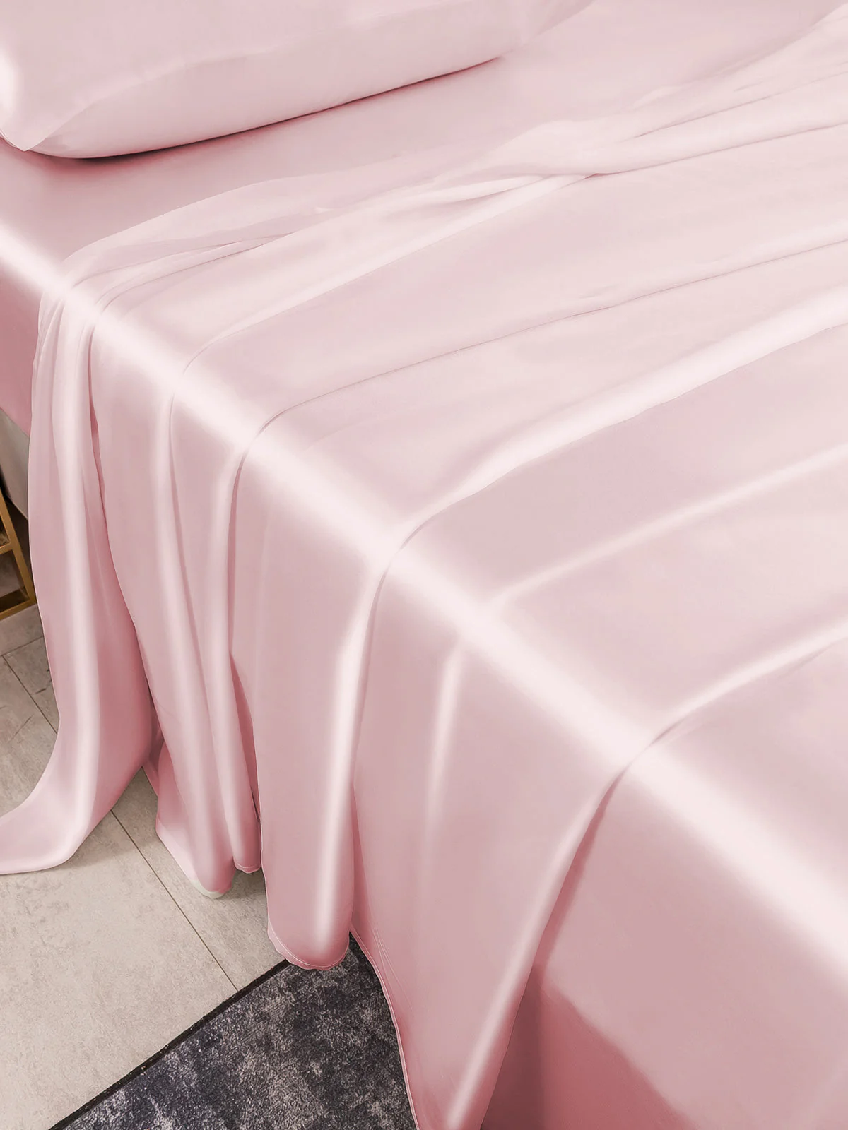 19Momme 4Pcs Silk Set Fitted&Flat Sheets+2x Pillowcases - Image 61