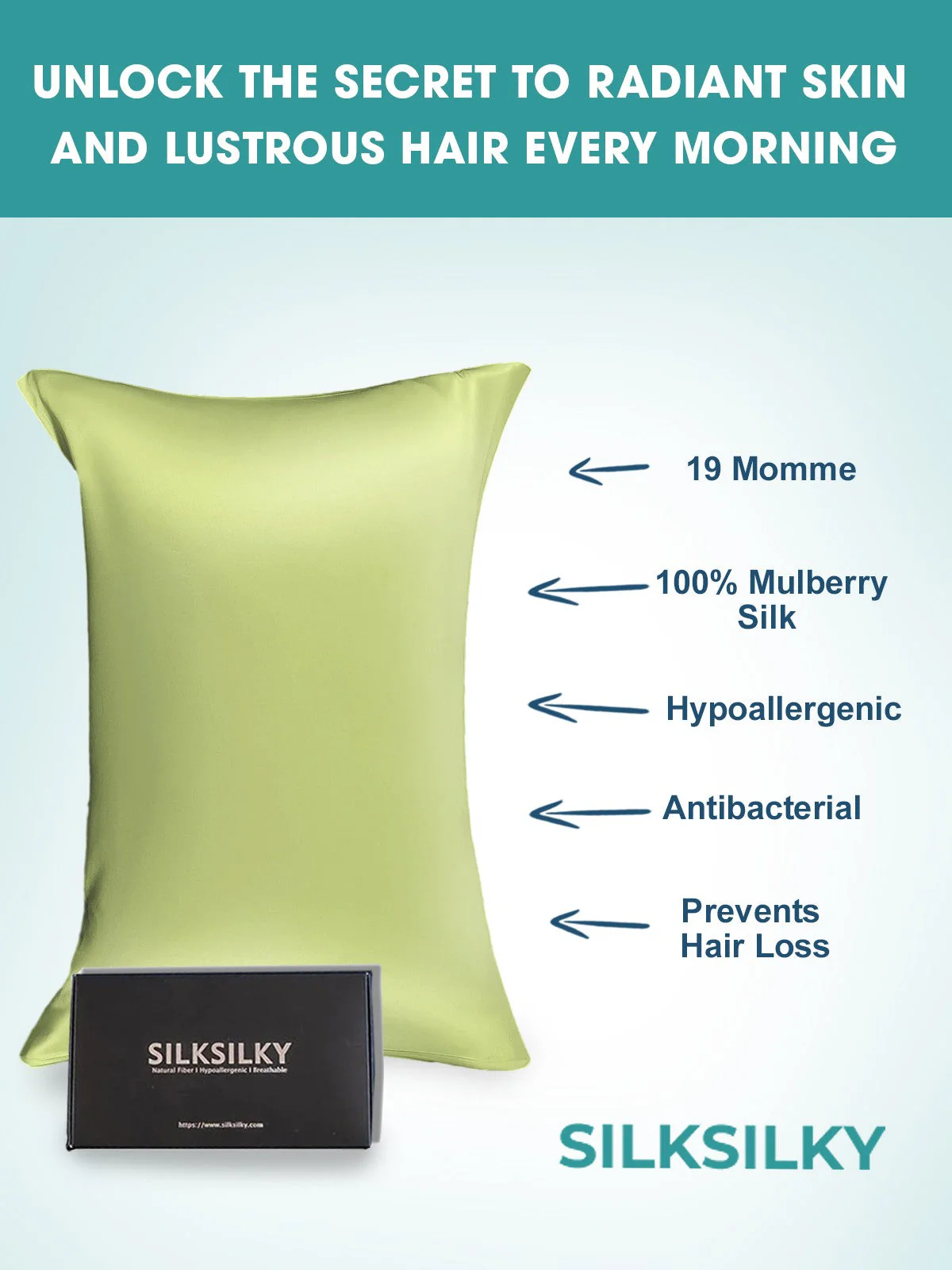 19Momme 100% Mulberry Silk Pillowcase - Hidden Zipper - Image 106
