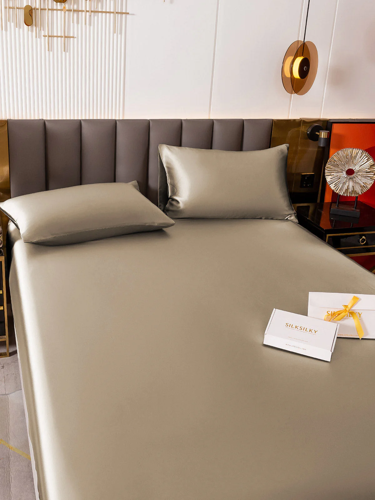 19Momme 3Pcs Silk Set Fitted Sheet+2x Pillowcases - Image 39