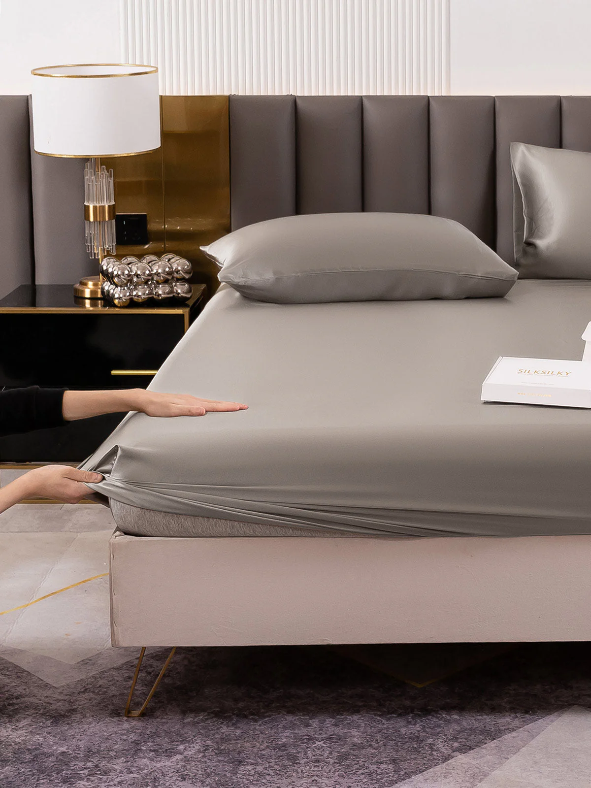 19Momme 3Pcs Silk Set Fitted Sheet+2x Pillowcases - Image 62