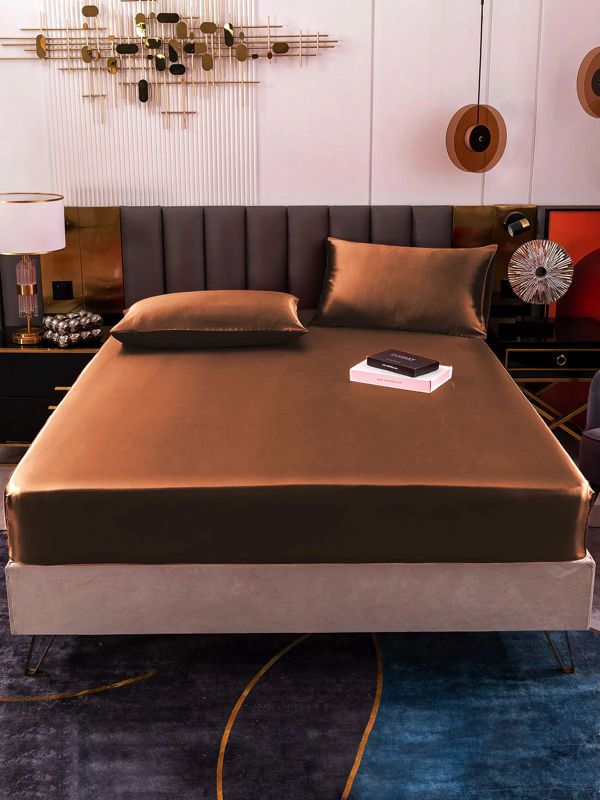 19Momme 3Pcs Silk Set Fitted Sheet+2x Pillowcases - Image 82