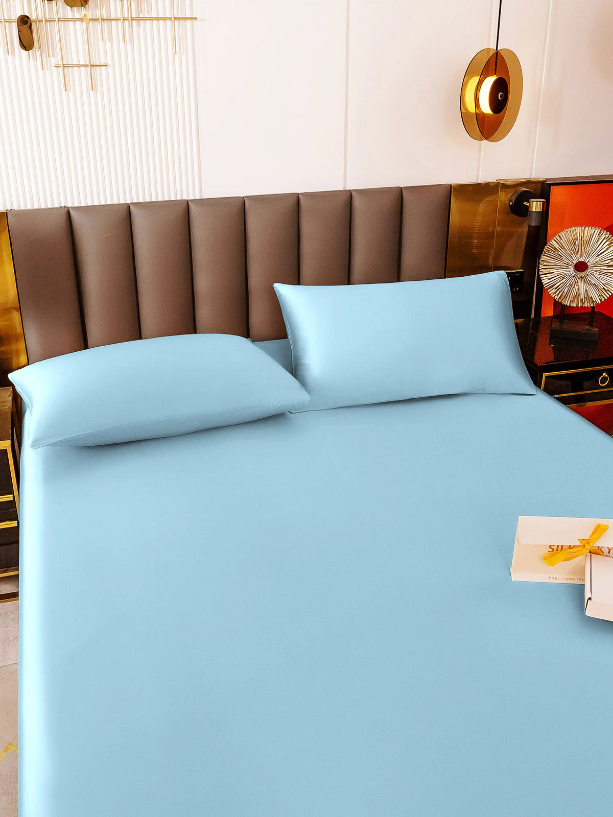 19Momme 3Pcs Silk Set Fitted Sheet+2x Pillowcases - Image 91