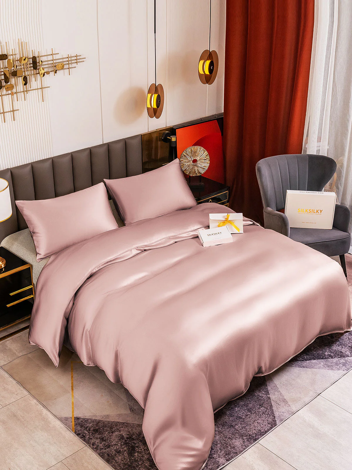 19Momme 3Pcs Silk Set Duvet Cover+2x Pillowcases - Image 11