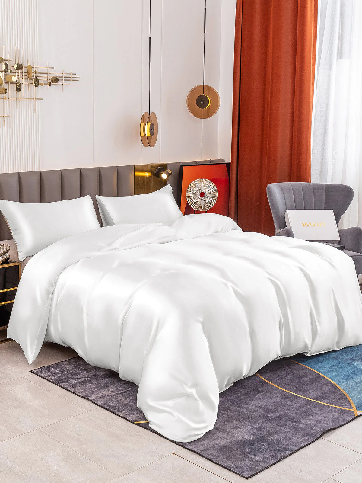 19Momme 3Pcs Silk Set Duvet Cover+2x Pillowcases - Image 12