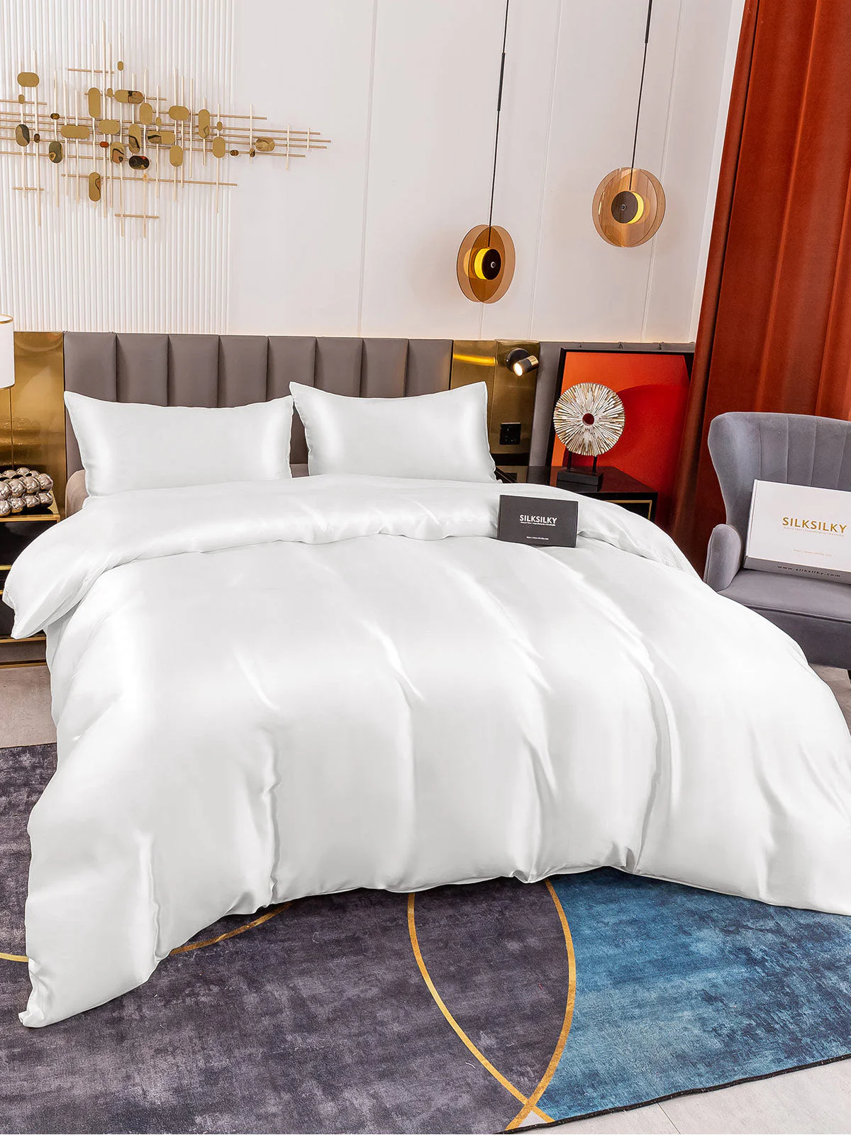 19Momme 3Pcs Silk Set Duvet Cover+2x Pillowcases - Image 14