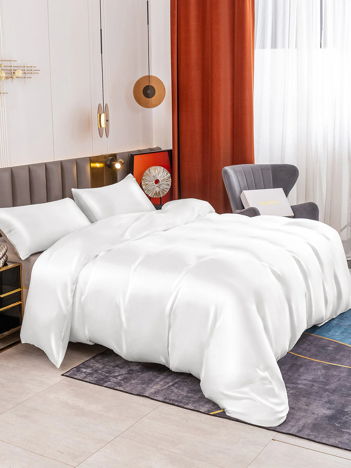 19Momme 3Pcs Silk Set Duvet Cover+2x Pillowcases - Image 15