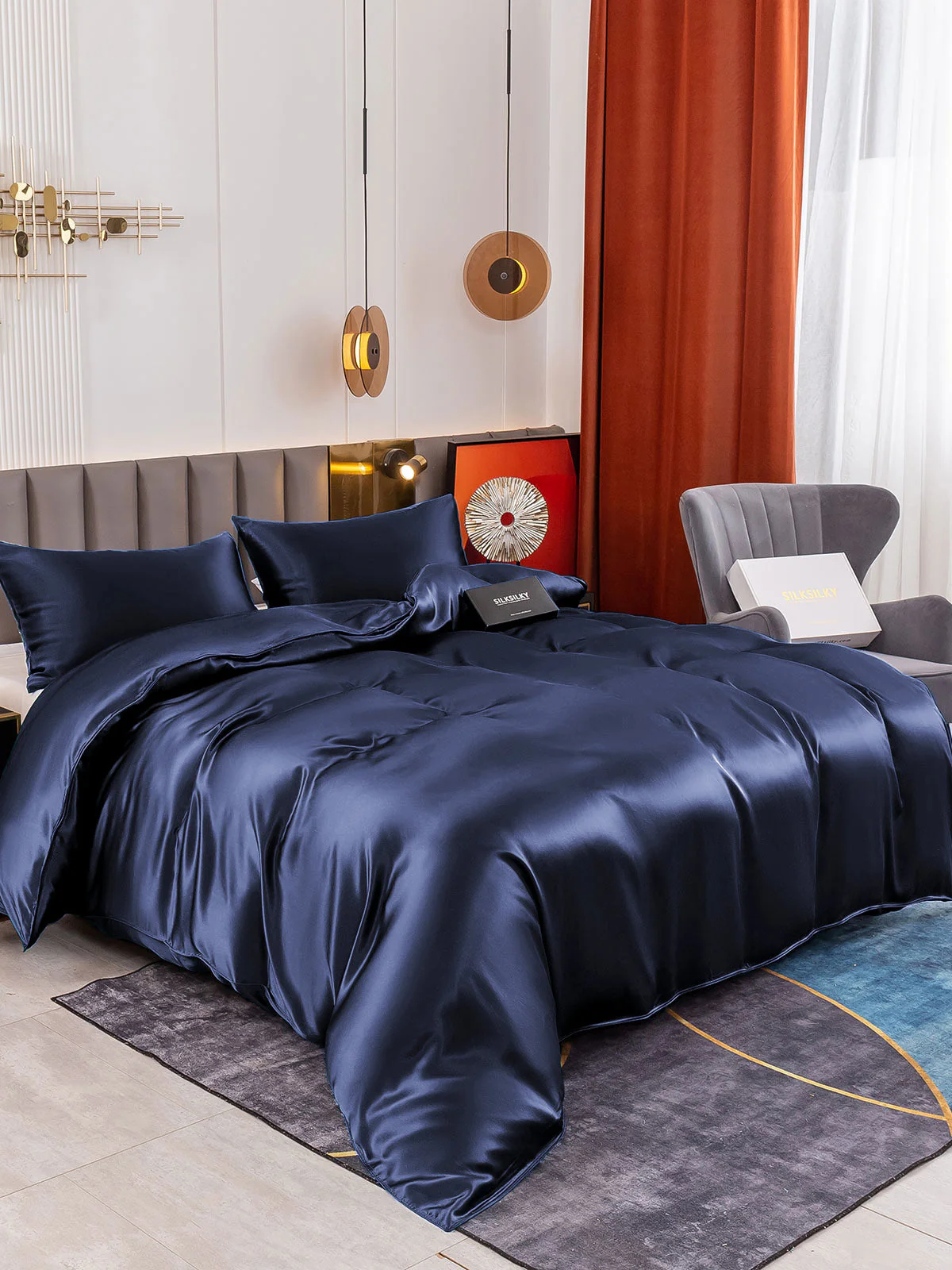 19Momme 3Pcs Silk Set Duvet Cover+2x Pillowcases - Image 17