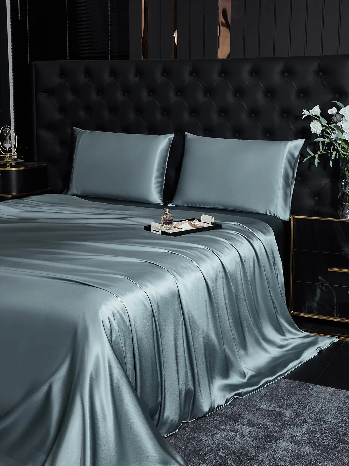 19Momme 3Pcs Silk Set Duvet Cover+2x Pillowcases - Image 24