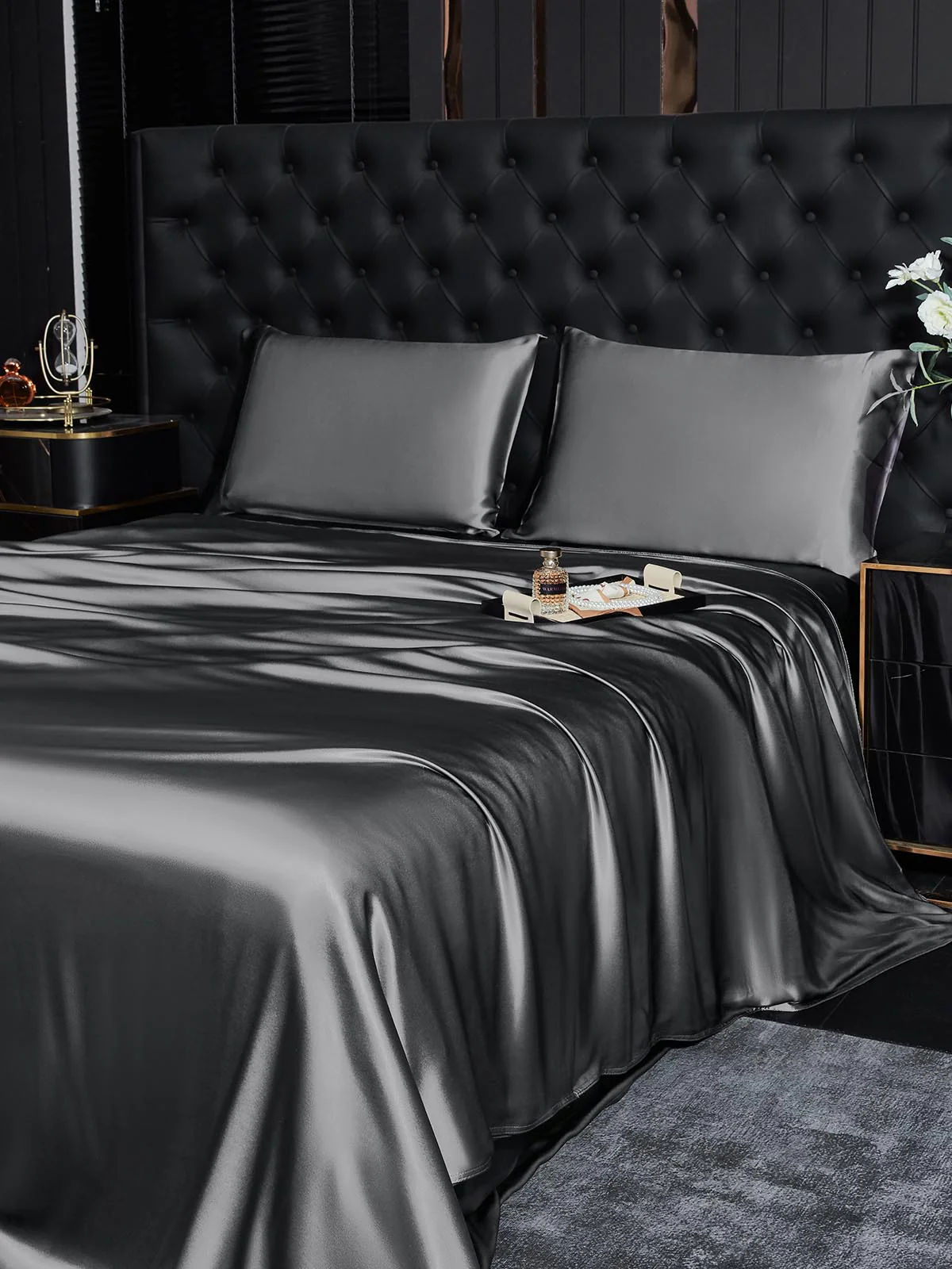 19Momme 3Pcs Silk Set Duvet Cover+2x Pillowcases - Image 27