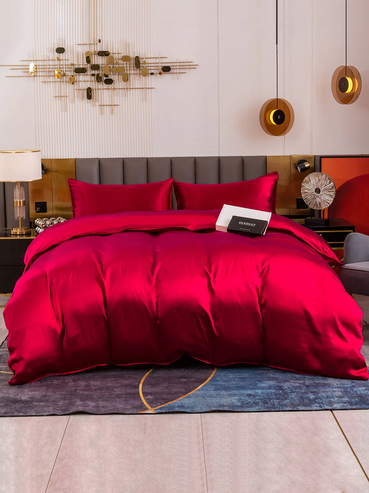 19Momme 3Pcs Silk Set Duvet Cover+2x Pillowcases - Image 31