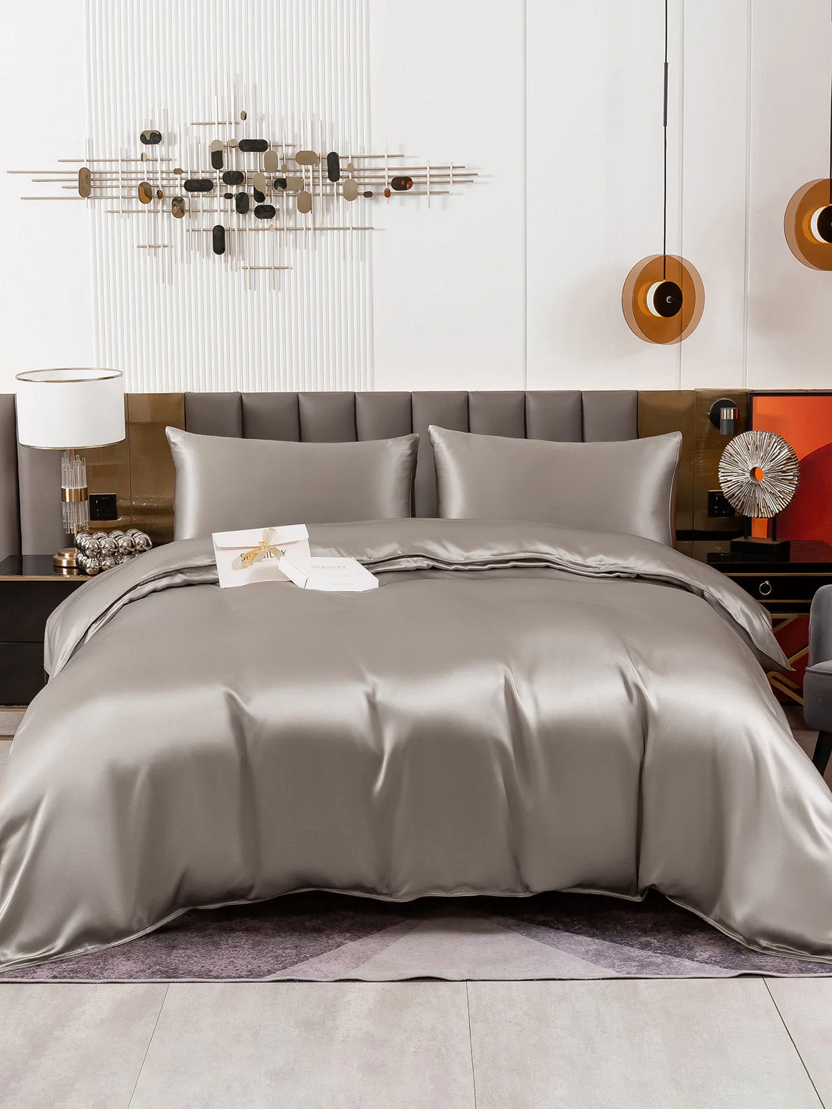 19Momme 3Pcs Silk Set Duvet Cover+2x Pillowcases - Image 34