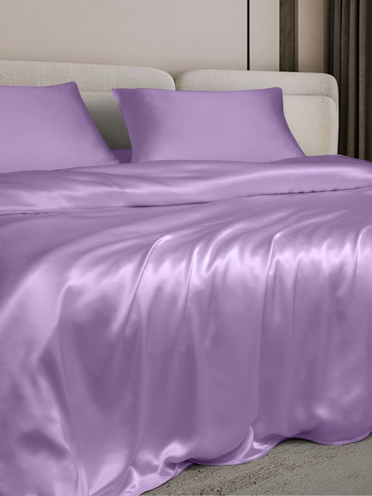 19Momme 3Pcs Silk Set Duvet Cover+2x Pillowcases - Image 42