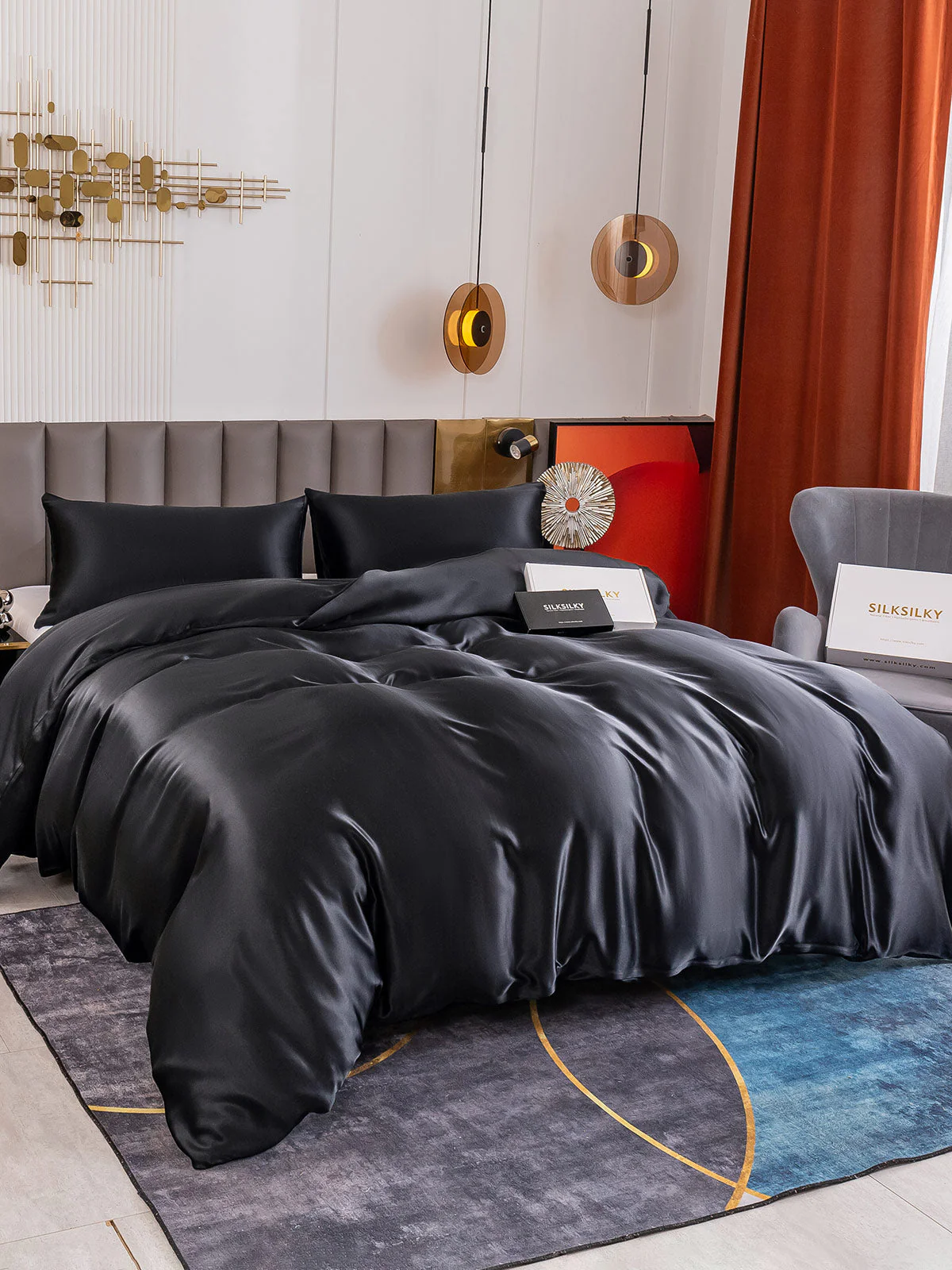 19Momme 3Pcs Silk Set Duvet Cover+2x Pillowcases - Image 56