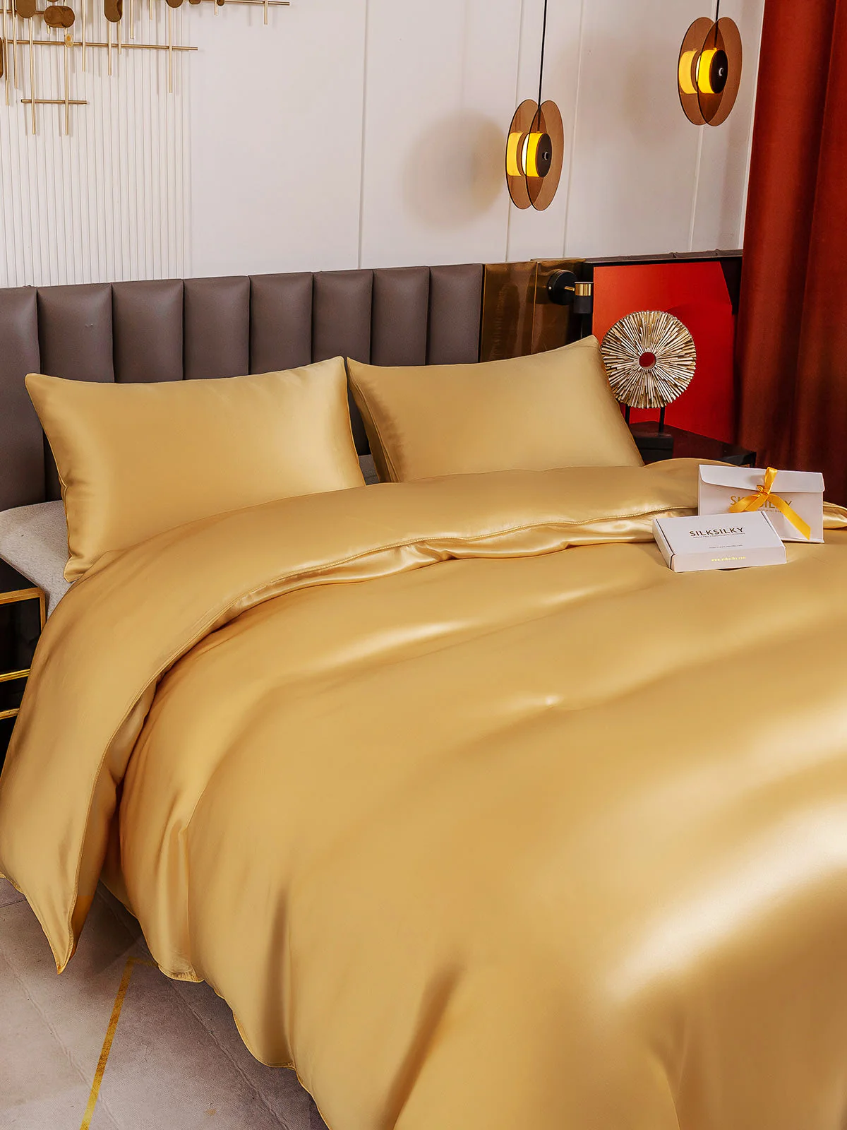 19Momme 3Pcs Silk Set Duvet Cover+2x Pillowcases - Image 61