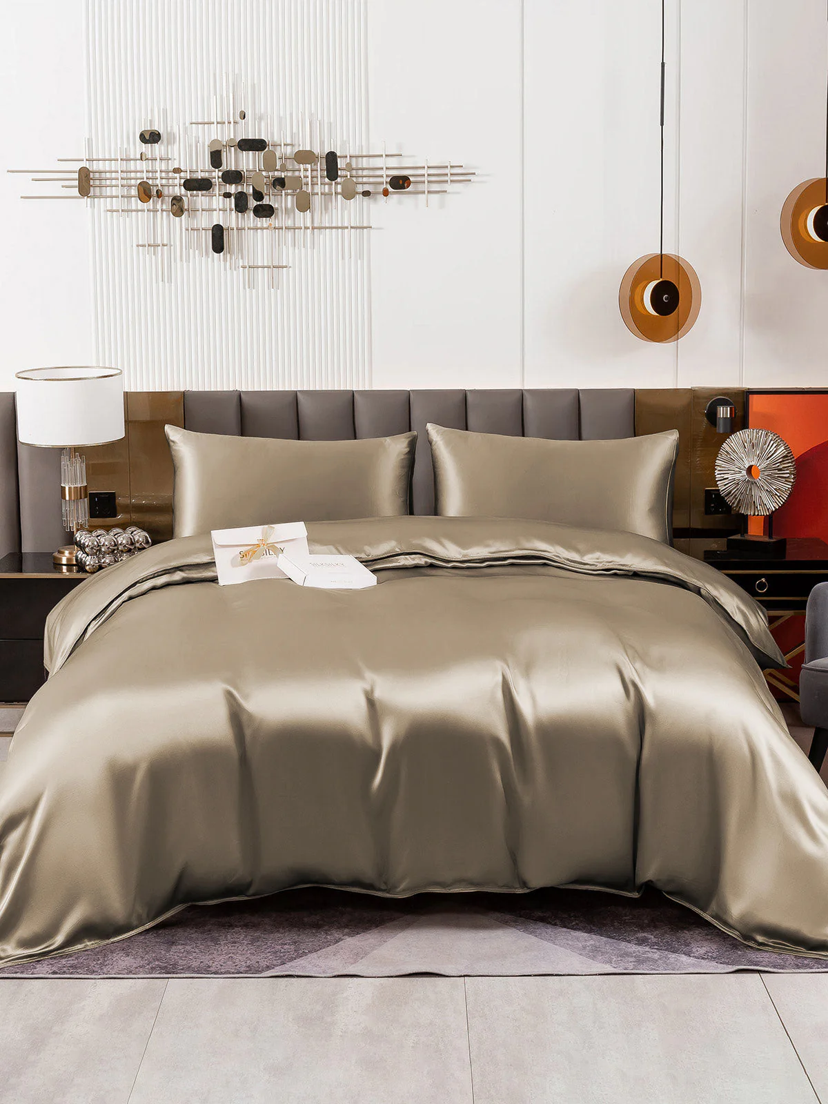 19Momme 3Pcs Silk Set Duvet Cover+2x Pillowcases - Image 71