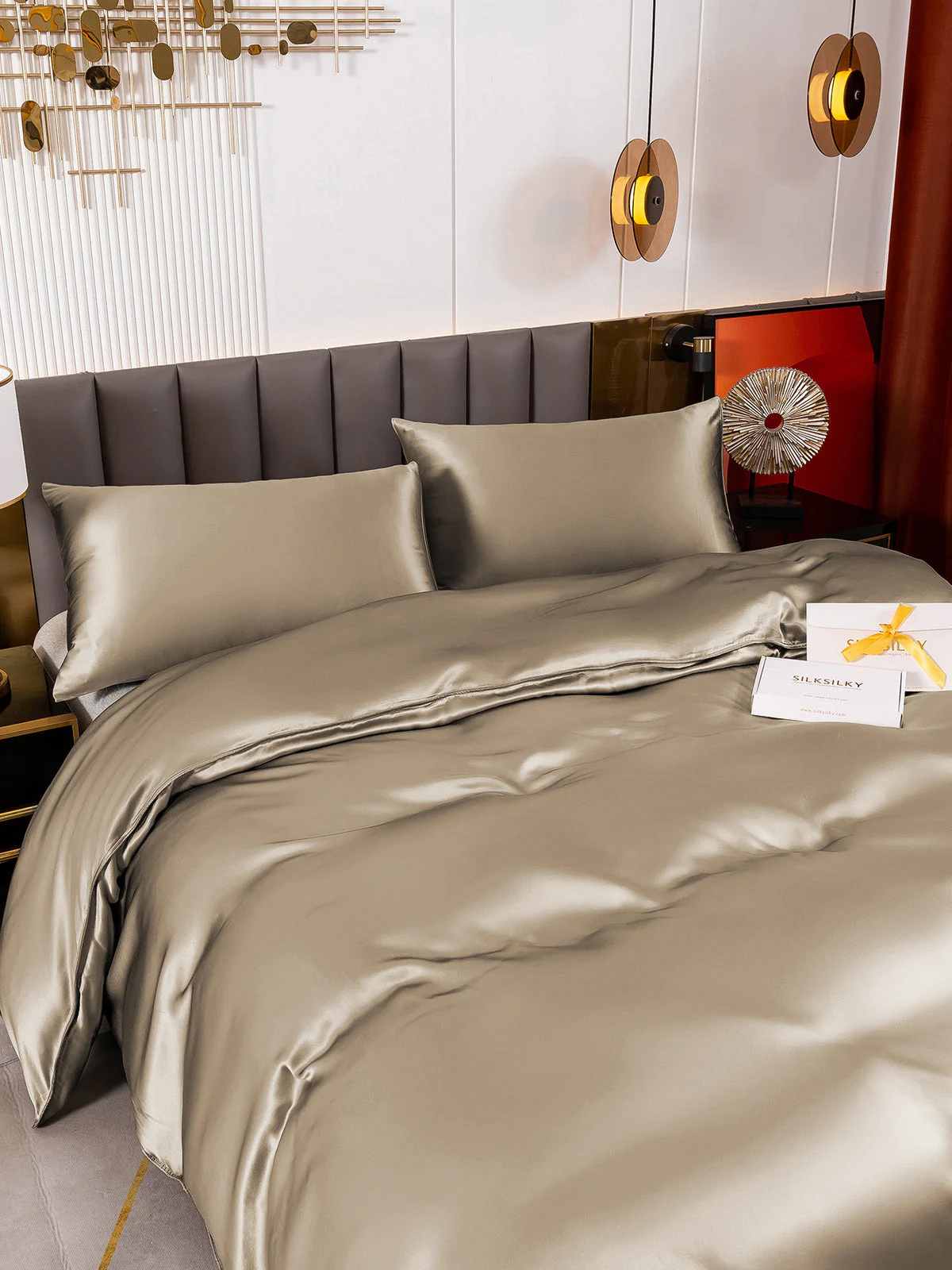 19Momme 3Pcs Silk Set Duvet Cover+2x Pillowcases - Image 73
