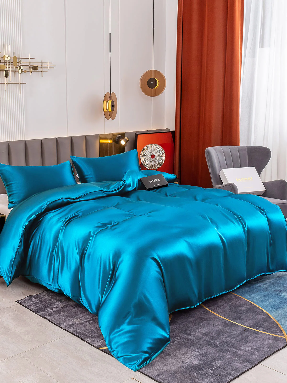 19Momme 3Pcs Silk Set Duvet Cover+2x Pillowcases - Image 76