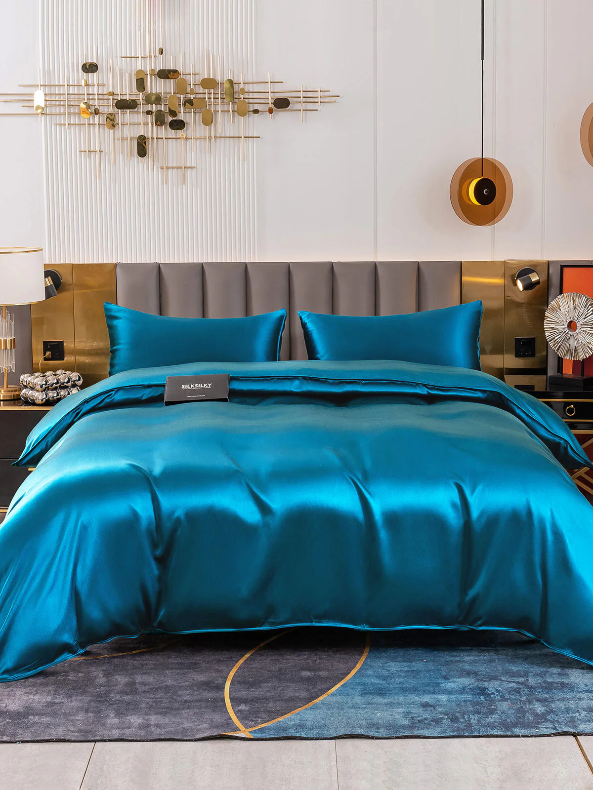 19Momme 3Pcs Silk Set Duvet Cover+2x Pillowcases - Image 77