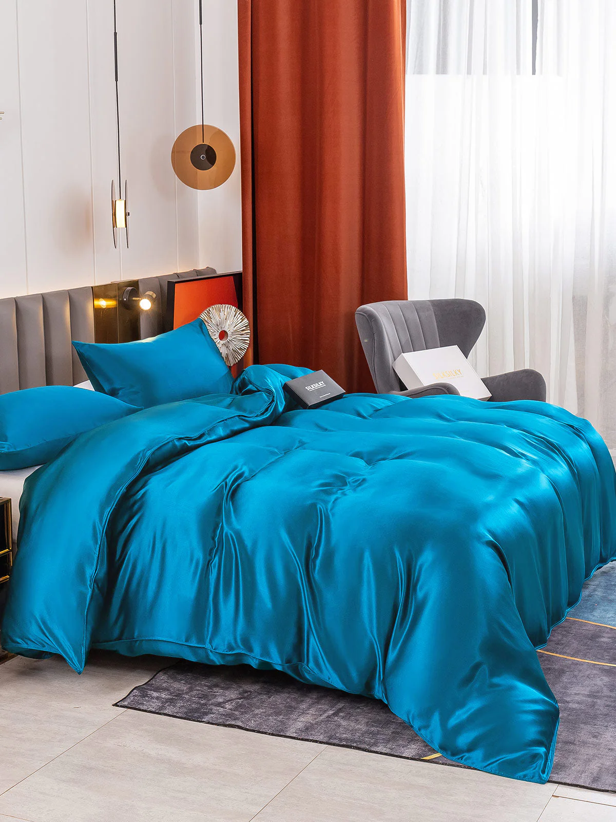 19Momme 3Pcs Silk Set Duvet Cover+2x Pillowcases - Image 78