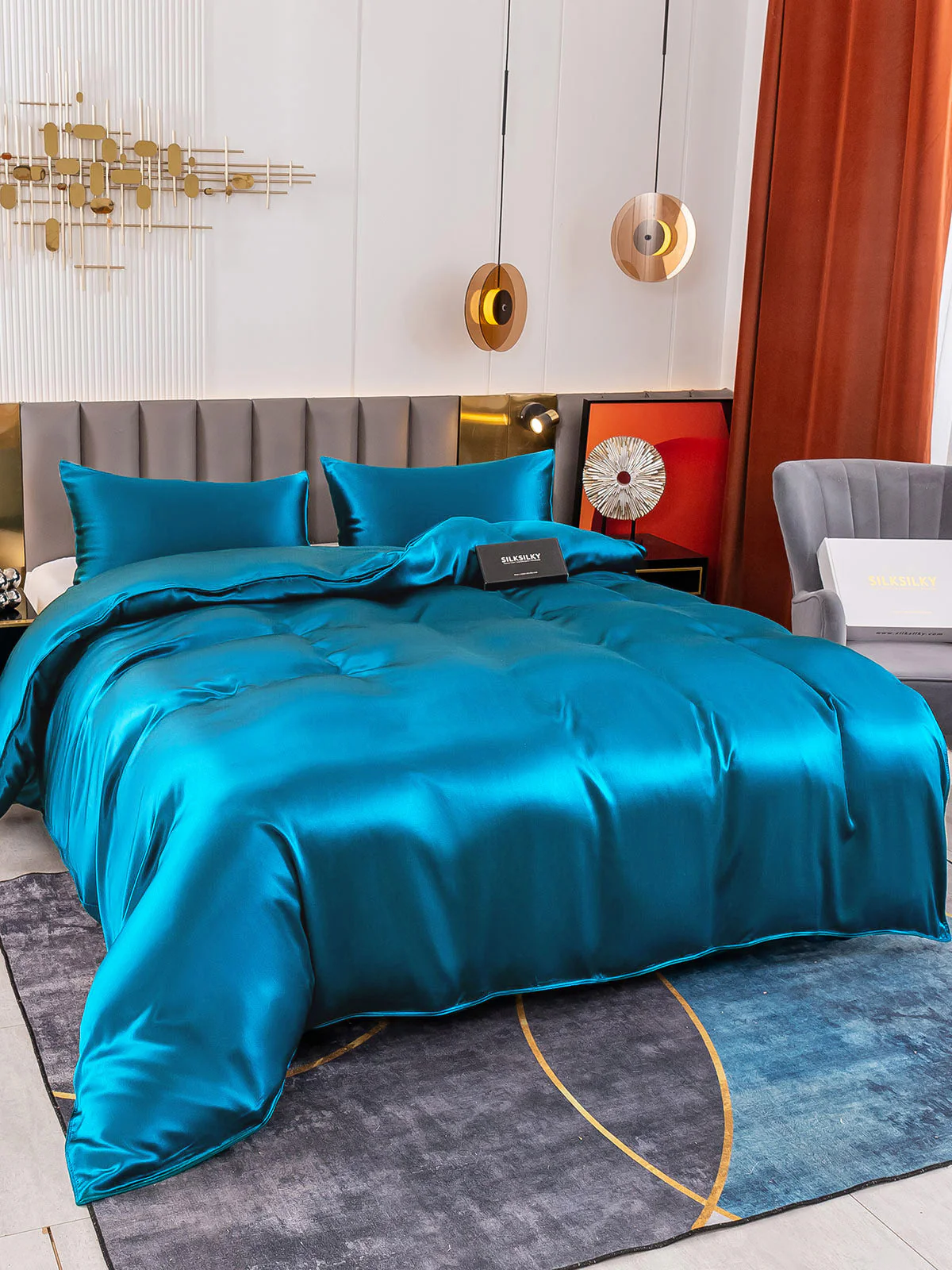 19Momme 3Pcs Silk Set Duvet Cover+2x Pillowcases - Image 79