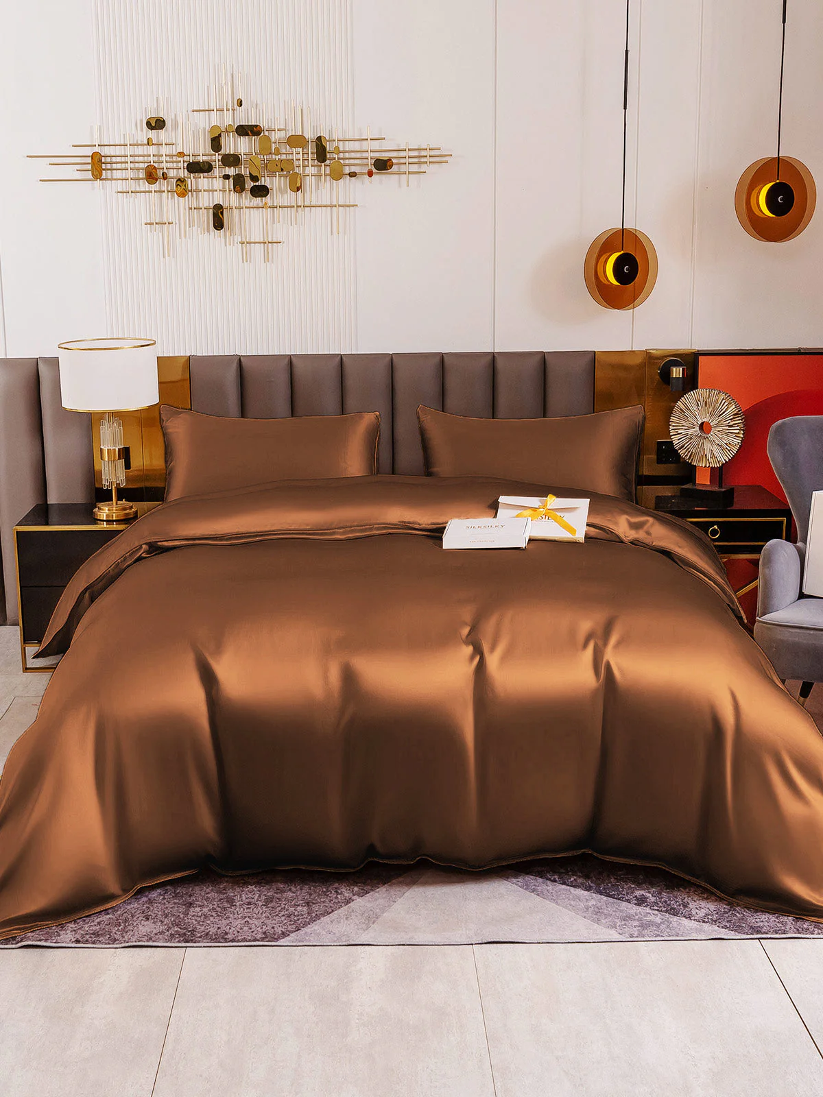 19Momme 3Pcs Silk Set Duvet Cover+2x Pillowcases - Image 82